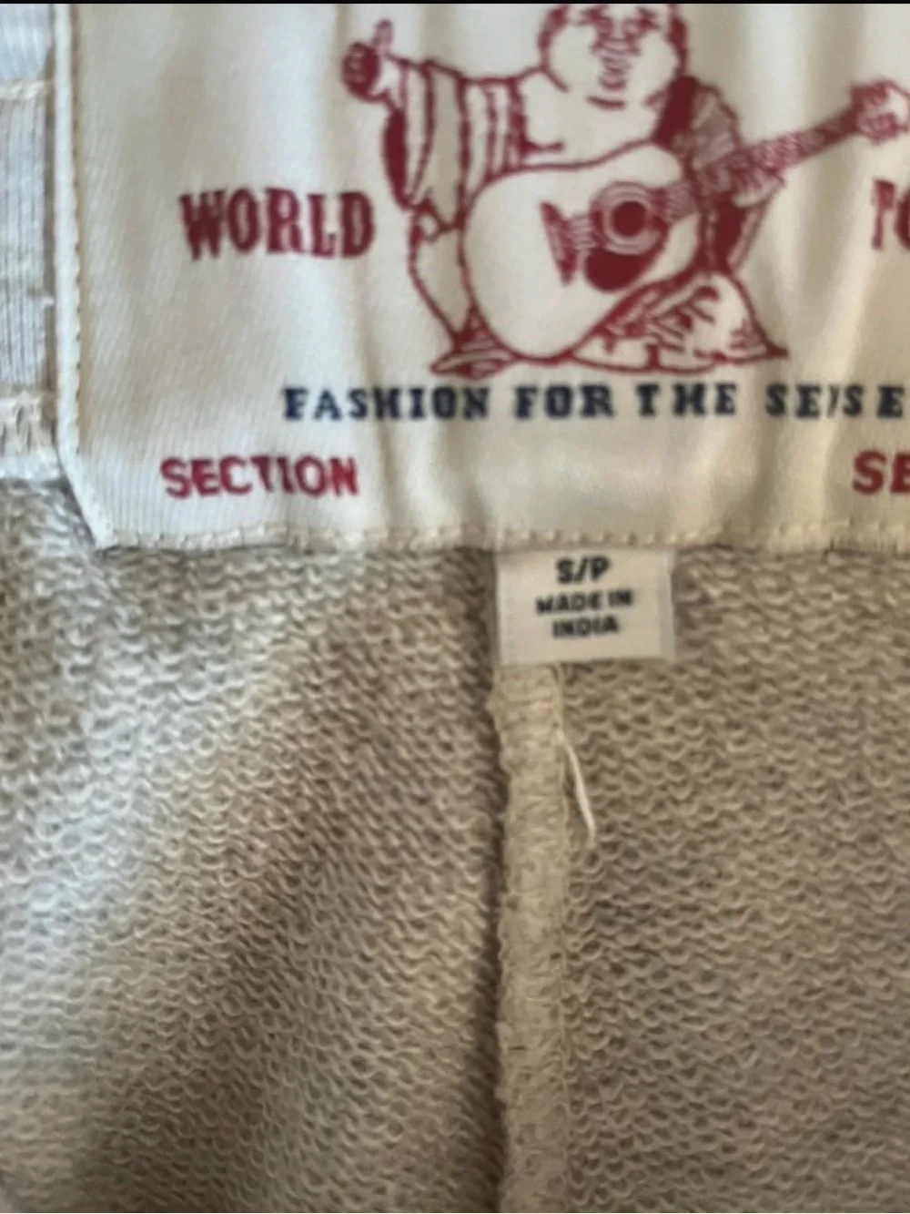 Men’s True Religion Gray Jogger Sweatpants with Subtle Front Logo